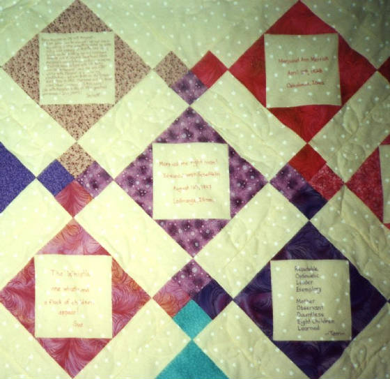 Mom 75th Quilt detail